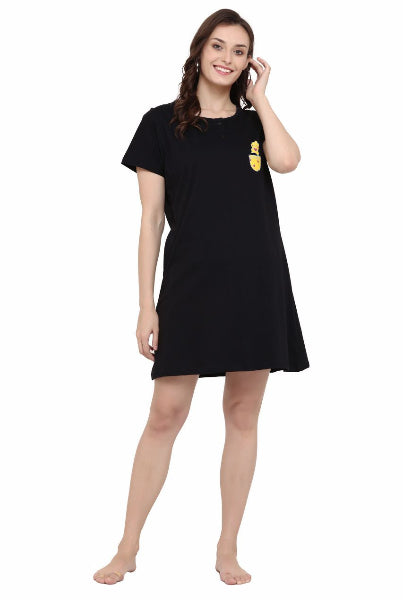 night shirt for women black color